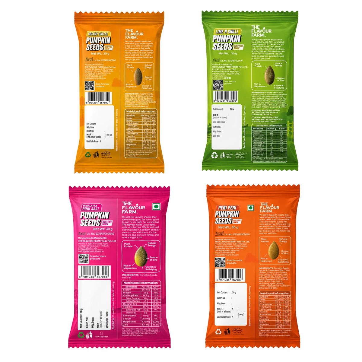 Flavoured Pumpkin Seeds Value Pack 12 x 30g – Oil-Free Snack Box