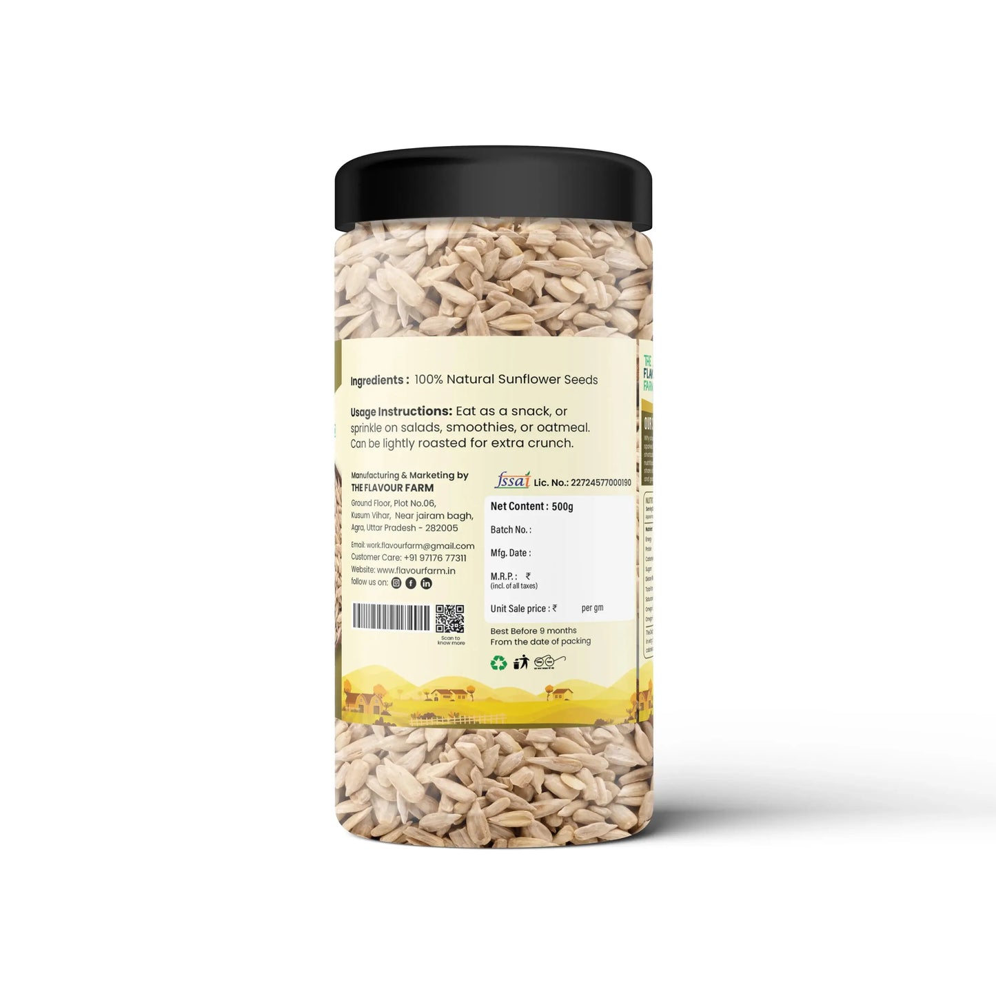 The Flavour Farm premium Quality Sunflower Seeds (500g Jar) Product vendor
