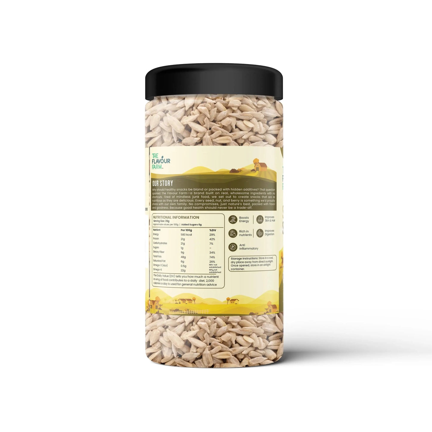The Flavour Farm premium Quality Sunflower Seeds (500g Jar) Product vendor